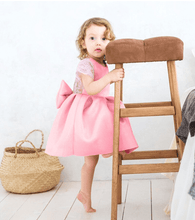 将图片加载到图库查看器，Luxury Modern Elegant Baby Girl Tops Bow Dresses Lace Ball Gown Tutu Party Dress Sundress Baby Girls Princess Clothing Style
