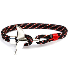 Load image into Gallery viewer, Fashion Whale Tail  Bracelets For Men And Women Charm  Survival Rope Chain  Bracelet Male Wrap Metal Hooks
