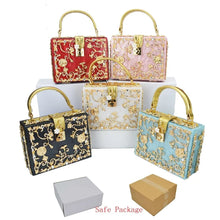 Load image into Gallery viewer, Box Designer evening bag diamond flower Clutch Bag hollow relief Acrylic luxury handbag banquet party purse women's Shoulder bag
