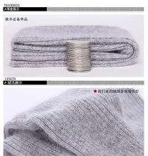 Load image into Gallery viewer, Autumn Winter Women's Mink Cashmere Arm Warmers Knitted Mink Cashmere Arm Sleeve Solid Superfine Long Knitted Fingerless Gloves
