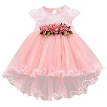 将图片加载到图库查看器，Luxury Modern Designer Toddler Baby Girl Infant Princess Lace Tutu Dress Baby Girl Wedding Dress Kids Party Dress
