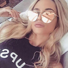 Load image into Gallery viewer, Luxury Vintage Modern Cat Eye Metal High Quality Frame  With Miror Sunglasses For  Women and Lady sunglasses With UV400 Protection
