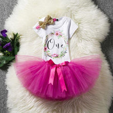将图片加载到图库查看器，Baby First Birthday Outfits Tutu Tulle for 1 Year Party Fluffy Pink Communion Toddler Christening Gown Dresses For Girls
