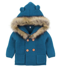 Load image into Gallery viewer, Modern Winter Warm Knit Cardigan Long Sleeve Hooded Sweaters for Newborn Infant Jacket And Coat Combination Clotes

