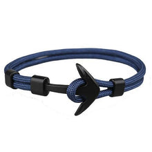 Load image into Gallery viewer, Black Anchor Modern Bracelets New Amazing Charm Survival Rope Chain Paracord Bracelet Elegant For Male Wrap Metal Sport Hooks
