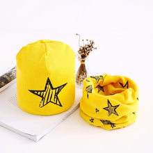 Load image into Gallery viewer, Star Print Cotton Hat And Scarf  Baby Beanie Kids Caps Children's Accessories For Boys and Girls

