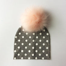Load image into Gallery viewer, Luxury Modern Baby Hat Cotton Printing Hat With Pompon For Girls Autumn Winter Boys Caps Children Bonnet For Kids
