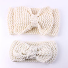 Load image into Gallery viewer, Handamde Mom and  Daughter Elasticity Headband Solid Knitted Bowknot Hairband Hair Accessories For Mom and  Baby
