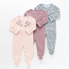 将图片加载到图库查看器，3pcs Set Baby Romper Newborn Sleep suit Flower Baby Rompers Infant Baby Clothes Long Sleeve Newborn Jumpsuits Pajamas for Kids
