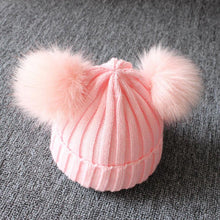 将图片加载到图库查看器，Trend Cute Newborn Baby Winter Warm Hats Infant Kids Girls Boys Knit Hat With Pompom Ball Beanie Caps For Girls
