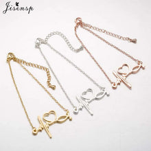 将图片加载到图库查看器，Jisensp Stainless Steel Heartbeat Cardiogram Bracelet Stethoscope Women Bracelets Bangles Special Gifts for Nurse Doctor Jewelry
