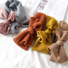 将图片加载到图库查看器，Modern Headbands Knitted Newborn Baby Bows Head Warm Headband Infant Toddler Hair Bow for Girls  Kids
