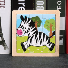 Load image into Gallery viewer, 10pcs Of Wood Puzzle Baby Young Children Early Lessons Learned Intelligence Cartoon Animal Puzzle Wooden Toys Education Puzzles
