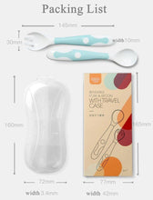 Load image into Gallery viewer, 2Pcs Bendable Baby Spoon Fork Set Toddler Infant Learning Tableware Flatware Utensils Kids Cutlery With Storage Box
