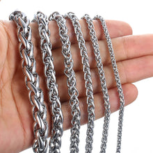 将图片加载到图库查看器，3-10mm Women's Men's Bracelet Stainless Steel Wheat Chain Bracelets Male Gifts Wholesale Jewelry 7-11" KBB8
