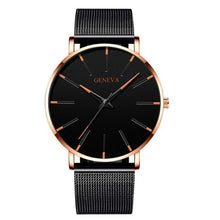 将图片加载到图库查看器，Minimalist Men's Fashion Ultra Thin Watch Simple Men Business Stainless Steel Mesh Belt Quartz Watch Relogio Masculino
