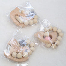 将图片加载到图库查看器，Modern Baby Silicone Wooden  Nursing Bracelets Wood Teether Silicone Beads Teething Wood Rattles Toys for Baby
