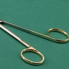 Load image into Gallery viewer, Ophthalmic stainless steel gold handle surgical scissors cosmetic plastic surgery instrument double eyelid tool 12.5/14.16cm
