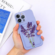 Load image into Gallery viewer, Charming Silicone Soft Anti-Scratch Cases For iPhone 13 Pro Max Case Silicone Wallet Card Holder Cover For iPhone 13 Mini 13ProMax 13Pro Flower Butterfly Beautiful Design Card Holder iPhone Case
