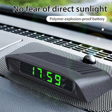 Load image into Gallery viewer, Portable Auto Dashboard Clocks Backlight Electronic Screen Temperature Clock Solar Car Digital LCD Clock &amp; Temperature Display
