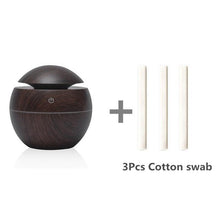 将图片加载到图库查看器，Mini Air Humidifier Ultrasonic USB Aroma Wood Grain LED Night Light  Electric Essential Oil  Diffuser Aromatherapy Home
