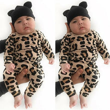 将图片加载到图库查看器，Newborn Baby Girl/ Sleeveless/ Long Sleeve Leopard Romper Jumpsuit Outfit For Babies In elegant Modern Deisgn
