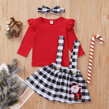将图片加载到图库查看器，Cute Outfits Autumn Winter Plaid Suspender  Christmas Dress Clothing  Kids Girls Skirts
