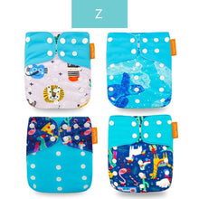 Load image into Gallery viewer, 4pcs/set Washable Eco-Friendly Cloth Diaper Cover Adjustable Nappy Cloth Diapers Cloth Nappy For Baby Boys and Grils Baby
