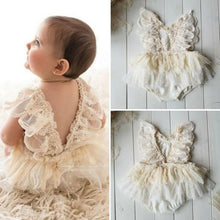 将图片加载到图库查看器，Modern Newborn Baby Girl Flower Lace Romper Bodysuit Jumpsuit Tutu Dress Outfit Clothes Made for Little Prinsess girls between 0-24Months
