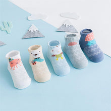 Load image into Gallery viewer, 5 Pairs Thin Combed Cotton Cute Animal Baby Socks Mesh Short Socks For Newborns Boys &amp; Girls
