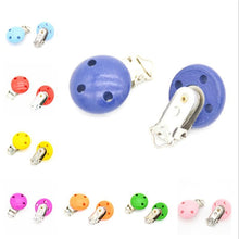 Load image into Gallery viewer, Wooden Baby Children Pacifier Holder Clip Infant Cute Round Nipple Clasps For Baby Product
