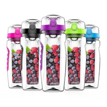 将图片加载到图库查看器，900mlFruit Infuser Water Bottle Juice Shaker Sports Lemon Water Bottle Fitness Sport Fruit Drinking Bottles Gadget For Fitness Sport and Excerises In Modern New Trend Design
