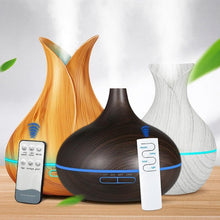 Load image into Gallery viewer, 550ml Aroma Air Humidifier Essential Oil Diffuser  Aromatherapy Electric Ultrasonic cool Mist Maker for Office Home Bedroom Living Room Study Yoga Spa - Wood Grain, 7 Colors LED Light
