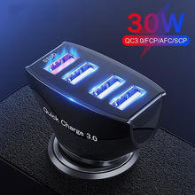 Load image into Gallery viewer, 30W 4 Ports Car Charger Quick Charge 3.0 Dual USB Adapter Fast Charging For Smartphones Car-Charger Gadgets
