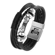 将图片加载到图库查看器，Trendy Modern Jewelry Leather Bracelet Men Braided Multilayer Anchor Bracelets Ladies Rope Chain for Male Jewelry Classic Style

