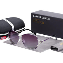 Load image into Gallery viewer, Elegant Women Gradient Luxury Polarized Sunglasses Luxury Round Eyewear With Metal High Quality Frame  lunette de soile

