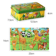 将图片加载到图库查看器，New 60 Pieces Wooden Puzzle Kids Toy Cartoon Animal Wooden Puzzles Child Early Educational Learning Toys for Christmas Gift
