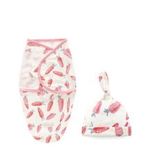 将图片加载到图库查看器，Baby Swaddle Blanket With Cap For Newborn Wrap Cotton Swaddling Bag Baby Envelope Sleep sack  Blanket .
