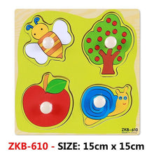 Load image into Gallery viewer, New Hand Grab Board Wooden Puzzle Toys for Children Cartoon Animal Fruit  Kids Baby Early Educational Learning Toy

