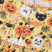 将图片加载到图库查看器，Modern Autmn Colorful Baby Kids Girl Dress For Kids Infant Baby Girls 1-6Years In Hallowen Pumpkin Design Autmn Season
