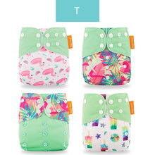 Load image into Gallery viewer, 4PCS/SET Washable Eco-friendly Diaper Ecological Adjustable Nappy Reusable Cloth Diapers Set For Baby and Kids

