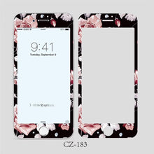 将图片加载到图库查看器，3D Curved Edge Tempered Glass for iPhone 6 6s 7 8 Plus Fashion Flowers Pattern Screen Protector Protective Film Tempered Glass Screen Protector Designed for iPhone
