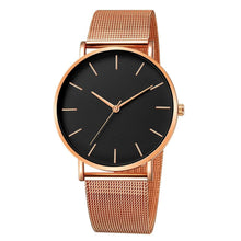 将图片加载到图库查看器，STEVVEX Women Watch Rose Gold  Style Women's Mesh Belt ultra-thin Fashion para Luxury Wrist Watches For Women and Girls
