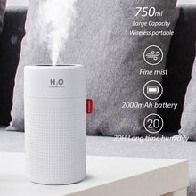 将图片加载到图库查看器，Wireless Air Humidifier USB Portbale Aroma Diffuser 2000mAh Battery Rechargeable Umidificador Essential Oil Humidificador Mist Maker
