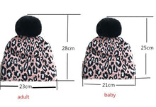 Load image into Gallery viewer, Matching Family Outfits Leopard Children Hats Mother Kids Hats Winter Kids Caps For Mother &amp; Daughter in Elegan Leopard Design
