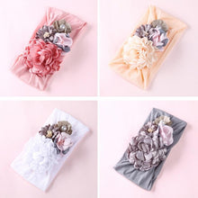 将图片加载到图库查看器，Handmade Flower Baby Headbands For Newborn Girls Nylon Elastic Hair Bands Headwear For Baby Girls
