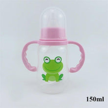 将图片加载到图库查看器，Unisex Baby 150/280ml Wide Mouth Soft Silicone Cover Straw Drinking Milk Bottle For Newborn Nursing Product With Handle
