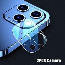 Load image into Gallery viewer, 3 In 1  2PCS Front+Back+Lens Full Cover Tempered Glass Film For iPhone 12 11 Pro Max Mini Screen Protector For iPhone 13 Pro Max Glass Temper Glass Film Temper Glass Film Premium HD Clarity Anti-Fingerprint/Scratch for iPhone
