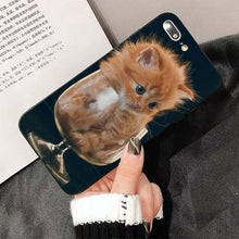 将图片加载到图库查看器，Cute Cat Black Phone Case For IPhone 13 8 7 6 6S Plus X 5 5S SE 2020 XR 11 Pro XS MAX Slim Fit Soft Print Design Flexible Silicone Cover For iPhone
