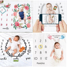 Load image into Gallery viewer, Newborn baby Monthly Growth  Blanket Photography Props Background Cloth For Baby
